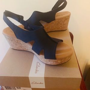 Clark Navy Wedges - NEVER WORN!!! 👠 🌸